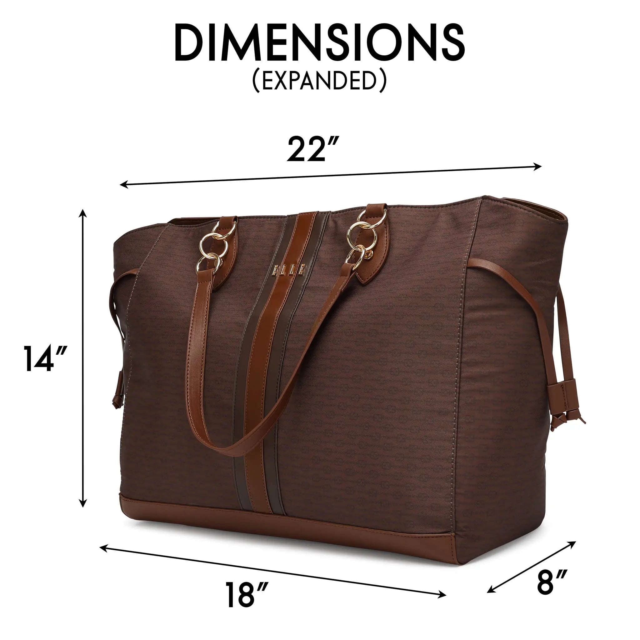 Eleganza Twill Monogram Weekender Tote Bag-4