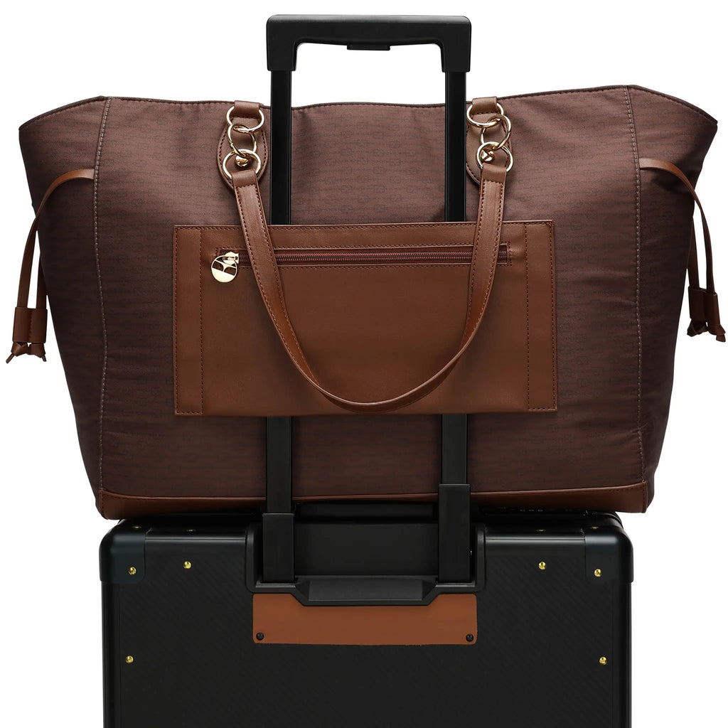 Eleganza Twill Monogram Weekender Tote Bag-1