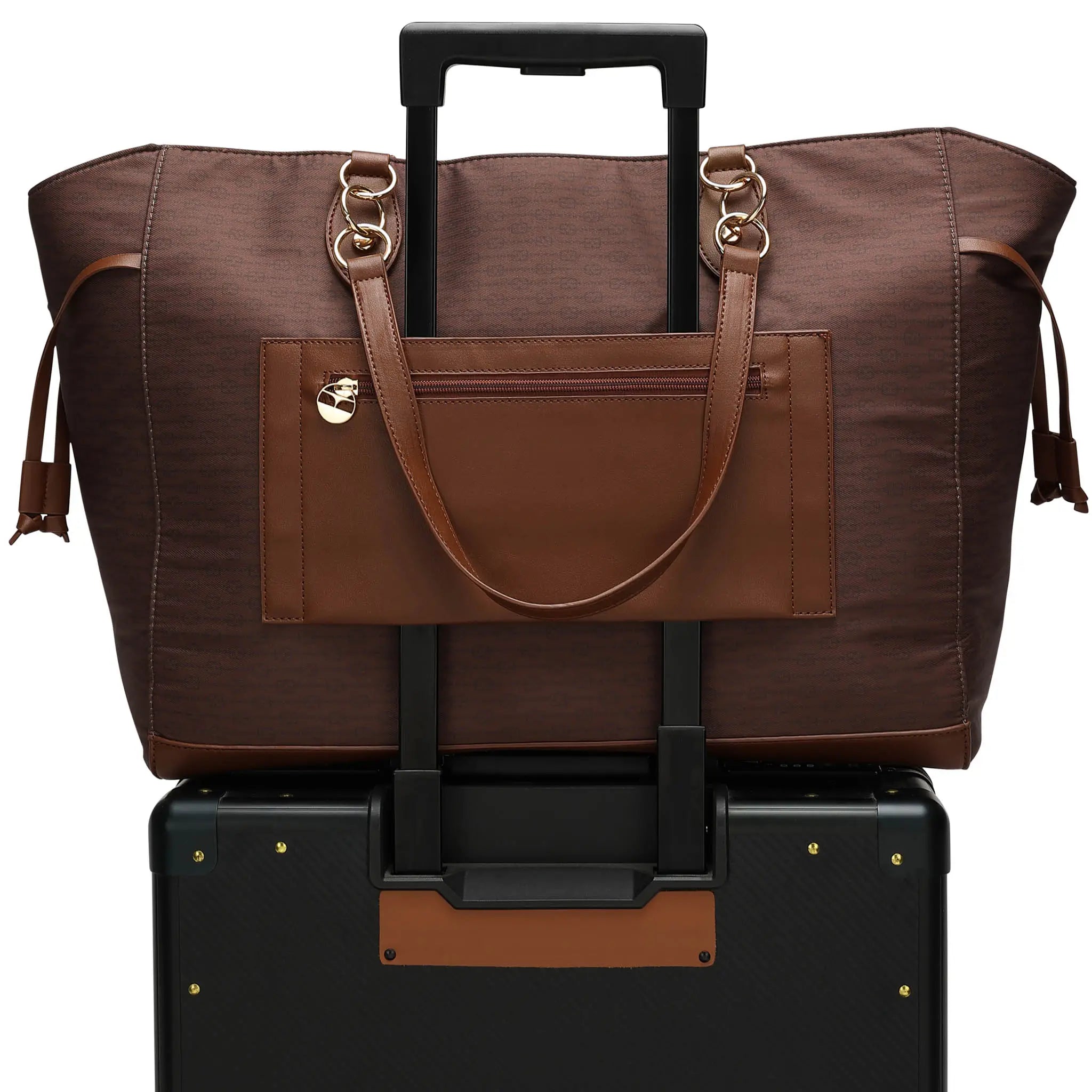 Eleganza Twill Monogram Weekender Tote Bag-1